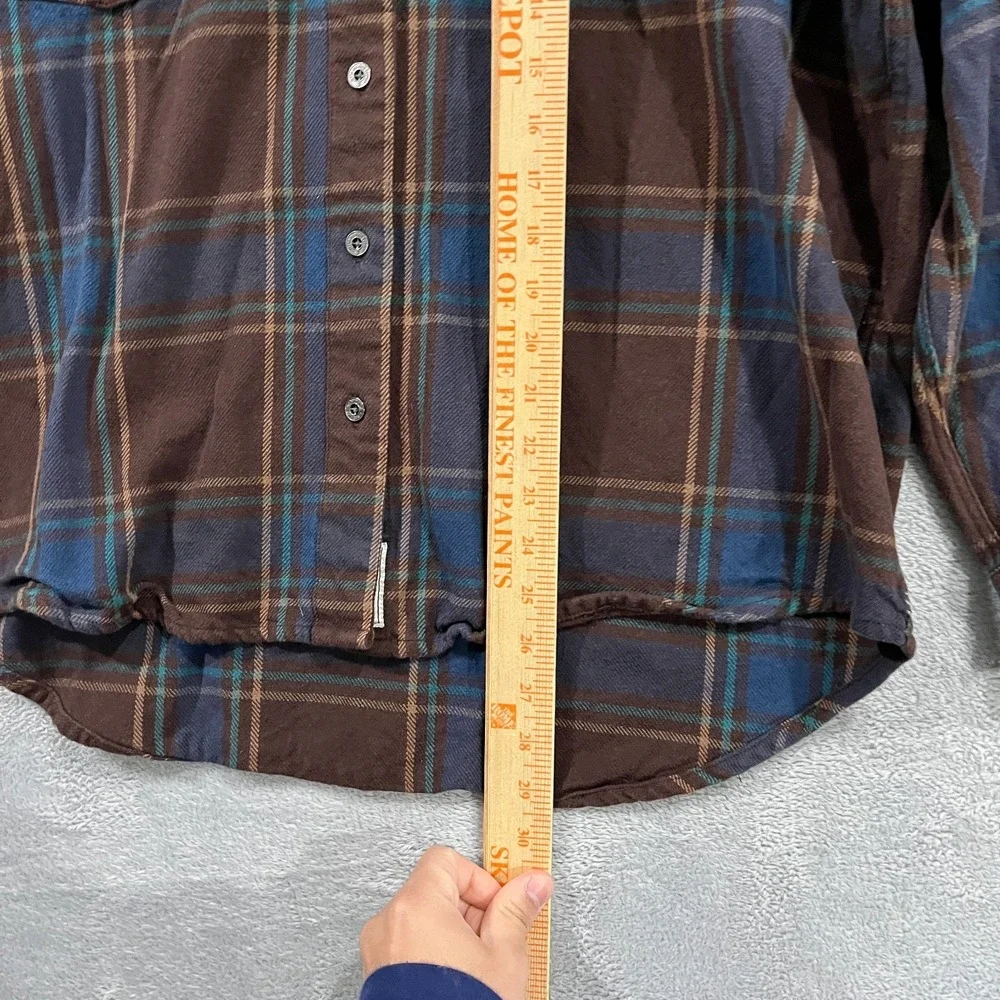 Jetty Flannel Shirt Mens Large Brown Plaid Button Up Long Sleeve Outdoors Cowboy